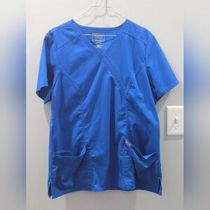 Blue Cherokee Workwear Scrub Top - Large